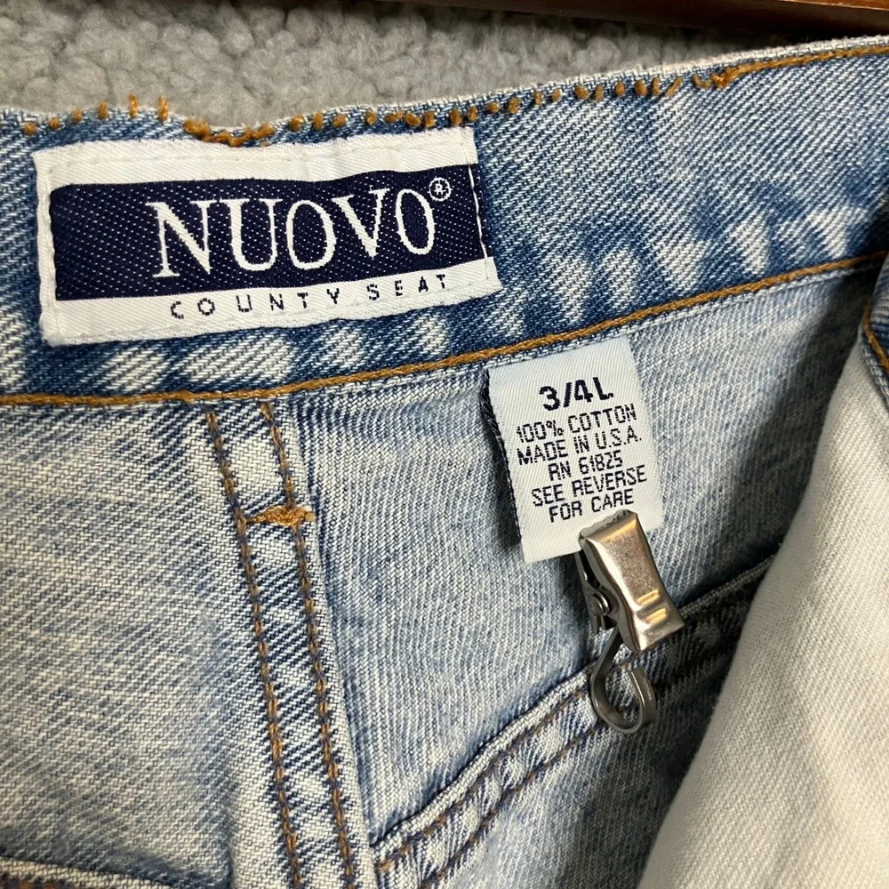 VTG Nuovo County Seat Jean Shorts‎ XS High Rise Light Denim Raw Hem Cut Off USA